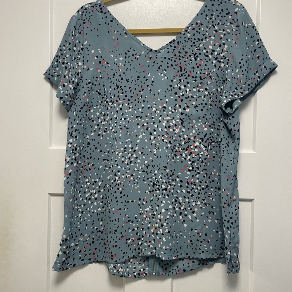 Stylish Blue Patterned Women's Top